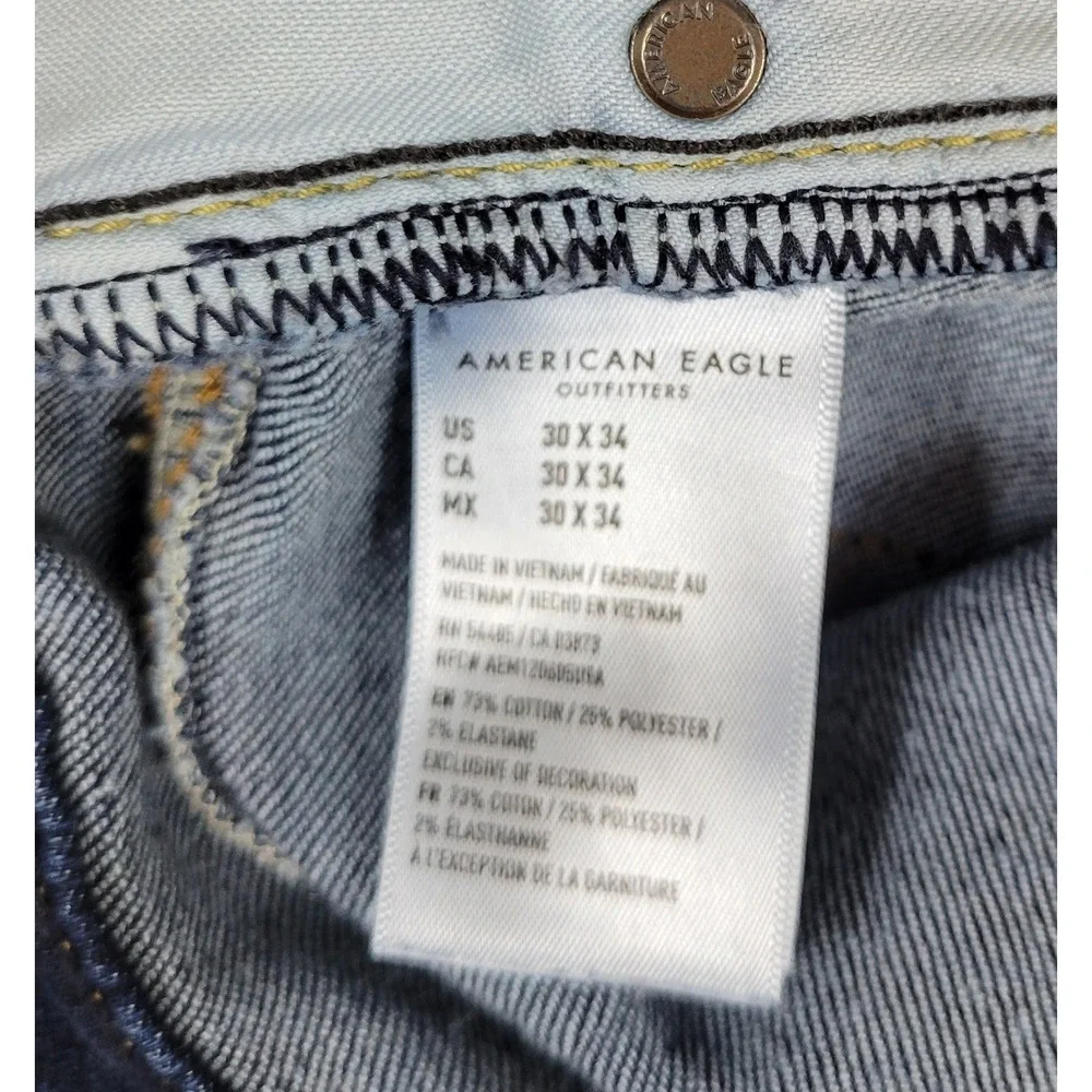 American Eagle Airflex+ Slim Jeans Mens 30x34 Dark Wash Stretch Denim 5345
